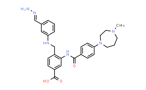 CAS No. 781605-91-2, Benzoic acid, 4-[[[3-(aminoiminomethyl)phenyl]amino]methyl]-3-[[4-(hexahydro-4-methyl-1H-1,4-diazepin-1-yl)benzoyl]amino]-