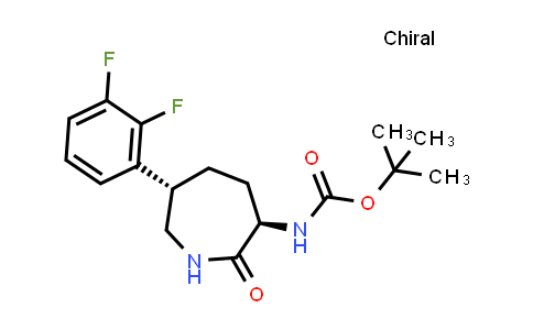 CAS No. 781650-32-6, tert-Butyl [(3R,6S)-6-(2,3-difluorophenyl)-2-oxoazepan-3-yl]carbamate