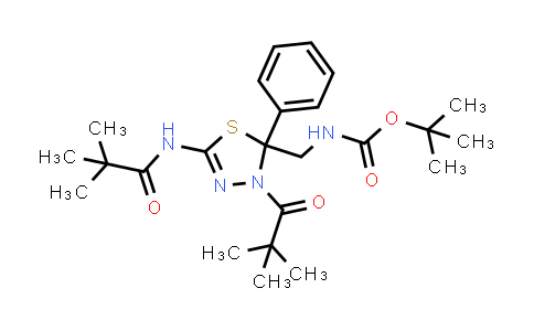CAS No. 781675-01-2, tert-Butyl ((2-phenyl-5-pivalamido-3-pivaloyl-2,3-dihydro-1,3,4-thiadiazol-2-yl)methyl)carbamate