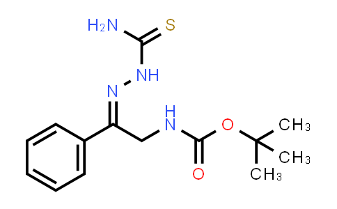 CAS No. 781675-84-1, Carbamic acid, N-[2-[2-(aminothioxomethyl)hydrazinylidene]-2-phenylethyl]-, 1,1-dimethylethyl ester
