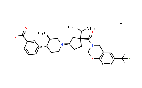 782492-17-5 | Benzoic acid, 3-[(3R,4S)-3-methyl-1-[(1R,3S)-3-(1-methylethyl)-3-[[6-(trifluoromethyl)-2H-1,3-benzoxazin-3(4H)-yl]carbonyl]cyclopentyl]-4-piperidinyl]-