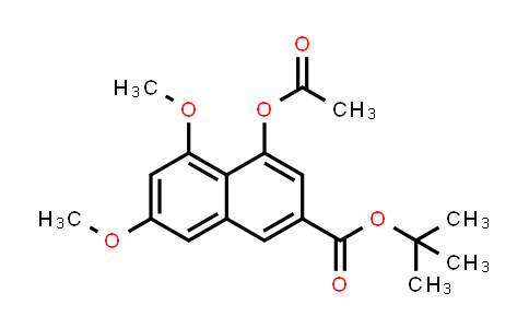 CAS No. 78395-58-1, 2-Naphthalenecarboxylic acid, 4-(acetyloxy)-5,7-dimethoxy-, 1,1-dimethylethyl ester