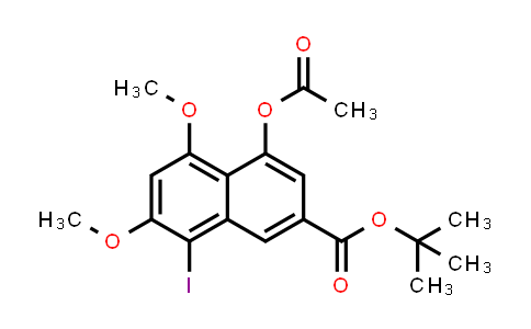 CAS No. 78395-59-2, 2-Naphthalenecarboxylic acid, 4-(acetyloxy)-8-iodo-5,7-dimethoxy-, 1,1-dimethylethyl ester