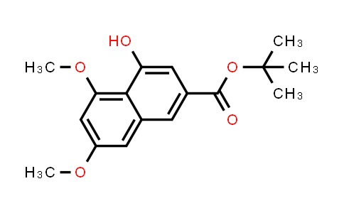 CAS No. 78395-60-5, 2-Naphthalenecarboxylic acid, 4-hydroxy-5,7-dimethoxy-, 1,1-dimethylethyl ester