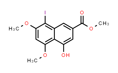 CAS No. 78395-63-8, 2-Naphthalenecarboxylic acid, 4-hydroxy-8-iodo-5,7-dimethoxy-, methyl ester