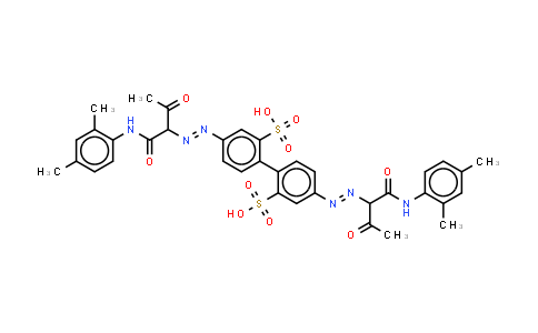 CAS No. 78952-69-9, 4,4'-bis1-(2,4-Dimethylphenyl)aminocarbonyl-2-oxopropylazo1,1'-biphenyl-2,2'-disulphonic acid