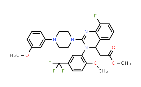 MC572101 | 791117-40-3 | Methyl 2-(8-fluoro-3-(2-methoxy-5-(trifluoromethyl)phenyl)-2-(4-(3-methoxyphenyl)piperazin-1-yl)-3,4-dihydroquinazolin-4-yl)acetate