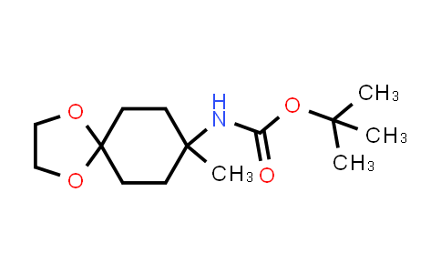 CAS No. 792913-82-7, tert-Butyl (8-methyl-1,4-dioxaspiro[4.5]decan-8-yl)carbamate