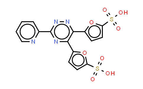 CAS No. 79551-14-7, 3-(2-Pyridyl)-5,6-di(2-furyl)-1,2,4-triazine-5',5''-sulfonic acid, disodium salt
