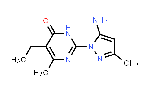 CAS No. 79871-77-5, 2-(5-Amino-3-methyl-1H-pyrazol-1-yl)-5-ethyl-6-methylpyrimidin-4(3H)-one
