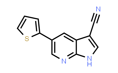CAS No. 799269-88-8, 1H-Pyrrolo[2,3-b]pyridine-3-carbonitrile, 5-(2-thienyl)-