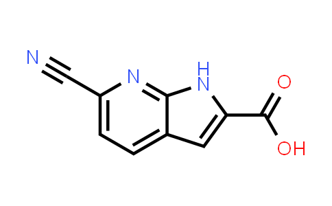 CAS No. 800401-57-4, 1H-Pyrrolo[2,3-b]pyridine-2-carboxylic acid, 6-cyano-
