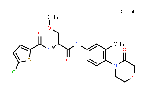 CAS No. 811811-33-3, 2-Thiophenecarboxamide, 5-chloro-N-[(1R)-1-(methoxymethyl)-2-[[3-methyl-4-(3-oxo-4-morpholinyl)phenyl]amino]-2-oxoethyl]-