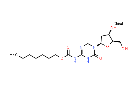 DY572965 | 815588-85-3 | Carbamic acid, N-[5-(2-deoxy-β-D-erythro-pentofuranosyl)-3,4,5,6-tetrahydro-4-oxo-1,3,5-triazin-2-yl]-, heptyl ester