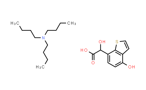 CAS No. 817586-35-9, Benzo[b]thiophene-7-acetic acid, α,4-dihydroxy-, compd. with (N,N-dibutyl-1-butanamine)(1:1)