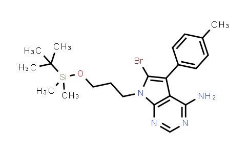 CAS No. 821794-85-8, 6-Bromo-7-(3-((tert-butyldimethylsilyl)oxy)propyl)-5-(p-tolyl)-7H-pyrrolo[2,3-d]pyrimidin-4-amine