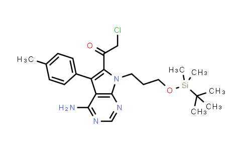 DY573166 | 821794-91-6 | Ethanone, 1-[4-amino-7-[3-[[(1,1-dimethylethyl)dimethylsilyl]oxy]propyl]-5-(4-methylphenyl)-7H-pyrrolo[2,3-d]pyrimidin-6-yl]-2-chloro-