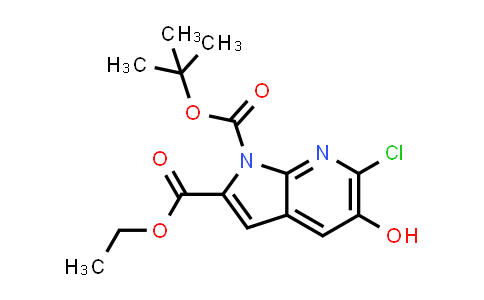 CAS No. 823217-61-4, 1H-Pyrrolo[2,3-b]pyridine-1,2-dicarboxylic acid, 6-chloro-5-hydroxy-, 1-(1,1-dimethylethyl) 2-ethyl ester