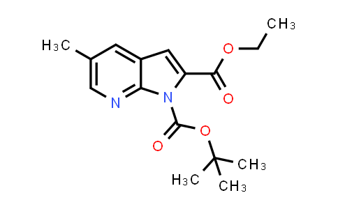 CAS No. 823217-71-6, 1H-Pyrrolo[2,3-b]pyridine-1,2-dicarboxylic acid, 5-methyl-, 1-(1,1-dimethylethyl) 2-ethyl ester