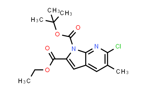 CAS No. 823217-73-8, 1H-Pyrrolo[2,3-b]pyridine-1,2-dicarboxylic acid, 6-chloro-5-methyl-, 1-(1,1-dimethylethyl) 2-ethyl ester