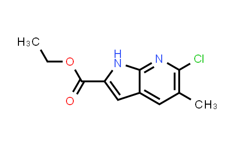 CAS No. 823217-74-9, 1H-Pyrrolo[2,3-b]pyridine-2-carboxylic acid, 6-chloro-5-methyl-, ethyl ester