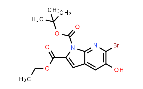 CAS No. 823217-81-8, 1H-Pyrrolo[2,3-b]pyridine-1,2-dicarboxylic acid, 6-bromo-5-hydroxy-, 1-(1,1-dimethylethyl) 2-ethyl ester