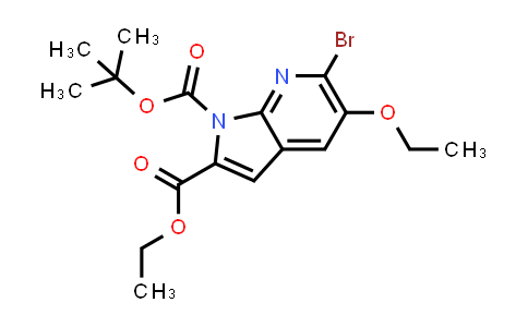 CAS No. 823217-82-9, 1H-Pyrrolo[2,3-b]pyridine-1,2-dicarboxylic acid, 6-bromo-5-ethoxy-, 1-(1,1-dimethylethyl) 2-ethyl ester