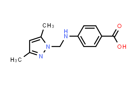 CAS No. 824431-10-9, 4-(((3,5-Dimethyl-1H-pyrazol-1-yl)methyl)amino)benzoic acid