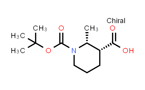 CAS No. 828300-45-4, rel-(2R,3R)-1-(tert-Butoxycarbonyl)-2-methylpiperidine-3-carboxylic acid