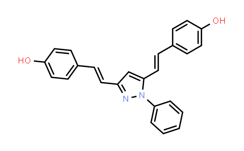 CAS No. 828911-79-1, 4-[2-[3-[2-(4-Hydroxyphenyl)ethenyl]-1-phenyl-1H-pyrazol-5-yl]ethenyl]phenol