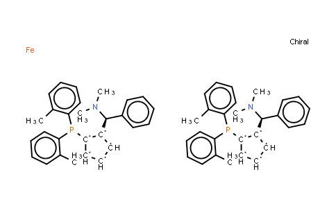 CAS No. 831226-39-2, (R,R)-(+)-2,2'-Bis[(S)-(N,N-dimethylamino)(phenyl)methyl]-1,1'-bis(di(2-methylphenyl)phosphino)ferrocene