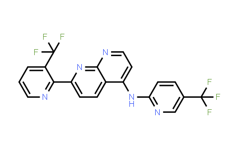 CAS No. 832692-66-7, 1,8-Naphthyridin-4-amine, 7-[3-(trifluoromethyl)-2-pyridinyl]-N-[5-(trifluoromethyl)-2-pyridinyl]-