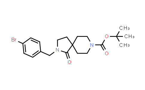 CAS No. 832710-55-1, 2,8-Diazaspiro[4.5]decane-8-carboxylic acid, 2-[(4-bromophenyl)methyl]-1-oxo-, 1,1-dimethylethyl ester