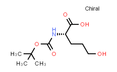 CAS No. 83345-45-3, (S)-2-((tert-Butoxycarbonyl)amino)-5-hydroxypentanoic acid