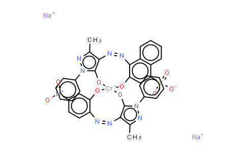CAS No. 83833-37-8, 2,4-dihydro-4-(2-hydroxy-4-nitrophenyl)azo-5-methyl-2-phenyl-3H-pyrazol-3-onato4-(4,5-dihydro-3-methyl-5-oxo-1-phenyl -1H-pyrazol-4-yl)azo-3-hydroxy-1-naphthalenesulfonato chromate (sodium salt)