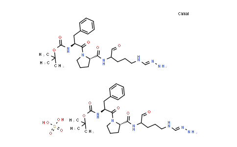 83861-29-4 | L-Prolinamide, N-[(1,1-dimethylethoxy)carbonyl]-D-phenylalanyl-N-[4-[(aminoiminomethyl)amino]-1-formylbutyl]-, (S)-, sulfate (2:1)