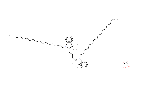 CAS No. 84109-11-5, 1,1'-Dihexadecyl-3,3,3',3'-tetramethylindocarbocyanine (perchlorate)