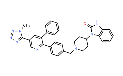 CAS No. 841303-94-4, 2H-Benzimidazol-2-one, 1,3-dihydro-1-[1-[[4-[5-(1-methyl-1H-tetrazol-5-yl)-3-phenyl-2-pyridinyl]phenyl]methyl]-4-piperidinyl]-