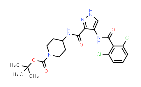 CAS No. 844443-90-9, 4-[[[4-(2,6-Dichlorobenzoylamino)-1H-pyrazol-3-yl]carbonyl]amino]piperidine-1-carboxylic acid tert-butyl ester