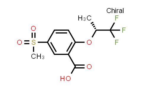 CAS No. 845616-83-3, 5-Methylsulfonyl-2-[((R)-2,2,2-trifluoro-1-methylethyl)oxy]benzoic acid