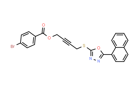 CAS No. 845664-40-6, 4-((5-(Naphthalen-1-yl)-1,3,4-oxadiazol-2-yl)thio)but-2-yn-1-yl 4-bromobenzoate