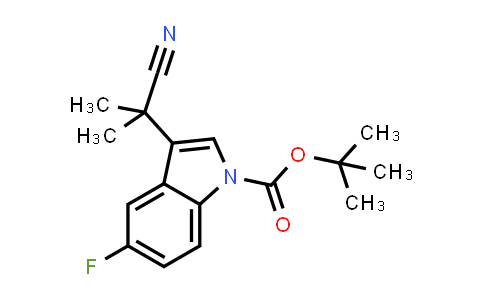 CAS No. 847865-43-4, 1H-Indole-1-carboxylic acid, 3-(1-cyano-1-methylethyl)-5-fluoro-, 1,1-dimethylethyl ester