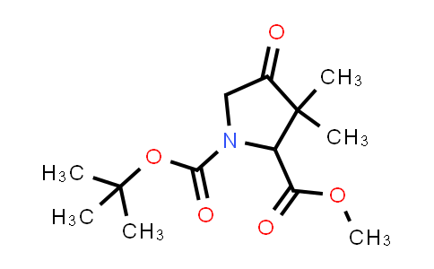 CAS No. 848444-88-2, 1-tert-Butyl 2-methyl 3,3-dimethyl-4-oxopyrrolidine-1,2-dicarboxylate