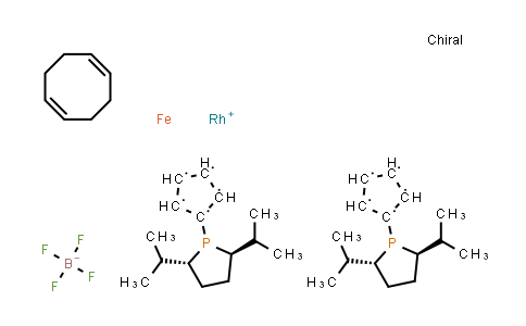 CAS No. 849773-96-2, 1,1-Bis((2R,5R)-2,5-di-i-propylphospholano)ferrocene(cyclooctadiene)rhodium(I) tetrafluoroborate