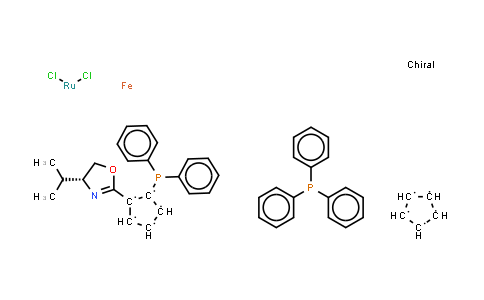 CAS No. 849921-25-1, (R)-2-[(RP)-2-(Diphenylphosphino)derrocenyl]-4-isopropyl-2-oxazoline triphenylphosphine ruthenium(II) chloride complex