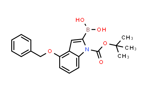 CAS No. 850568-52-4, 1H-Indole-1-carboxylic acid, 2-borono-4-(phenylmethoxy)-, 1-(1,1-dimethylethyl) ester