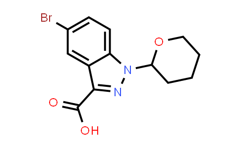 CAS No. 850893-02-6, 5-Bromo-1-(tetrahydro-2H-pyran-2-yl)-1H-indazole-3-carboxylic acid