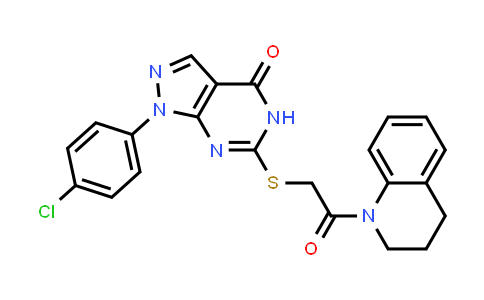 CAS No. 850912-71-9, 1-(4-Chlorophenyl)-6-((2-(3,4-dihydroquinolin-1(2H)-yl)-2-oxoethyl)thio)-1H-pyrazolo[3,4-d]pyrimidin-4(5H)-one