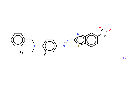 MC574582 | 85098-61-9 | 5-Benzothiazolesulfonic acid, 2-[2-[4-[ethyl(phenylmethyl)amino]-2-methylphenyl]diazenyl]- (sodium salt)
