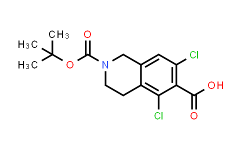 CAS No. 851784-82-2, 2-(tert-Butoxycarbonyl)-5,7-dichloro-1,2,3,4-tetrahydroisoquinoline-6-carboxylic acid